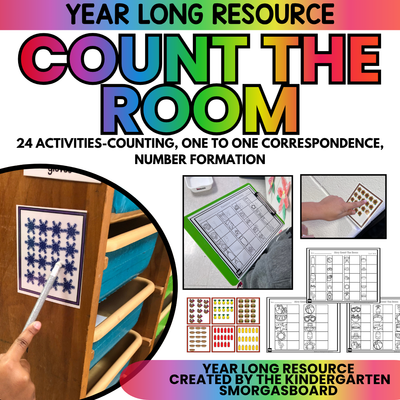 Count the Room Activities for Kindergarten & First Grade-Year Long Math Centers