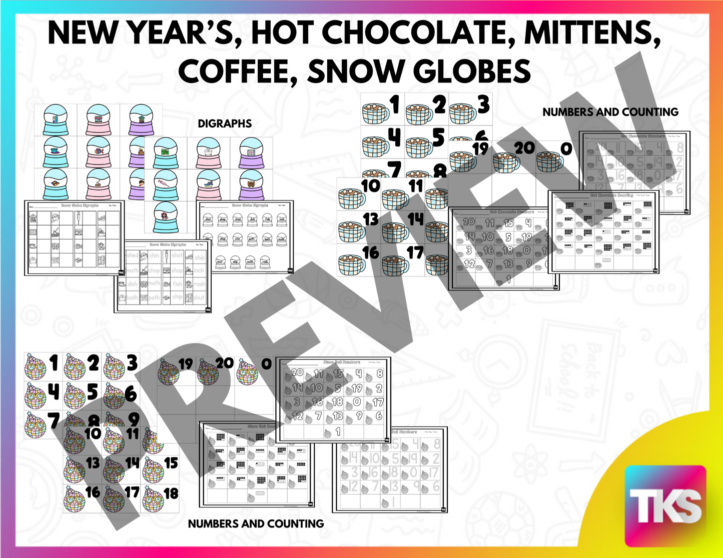 Kindergarten Sensory Bin Activities: January, Winter And New Year's