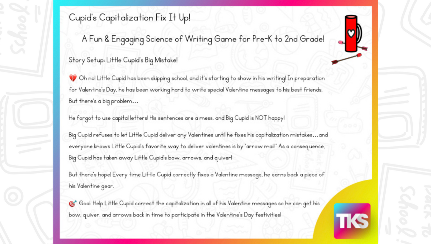 Fix It Up! Cupid Sentences Capitalizing Words in Writing Sentences