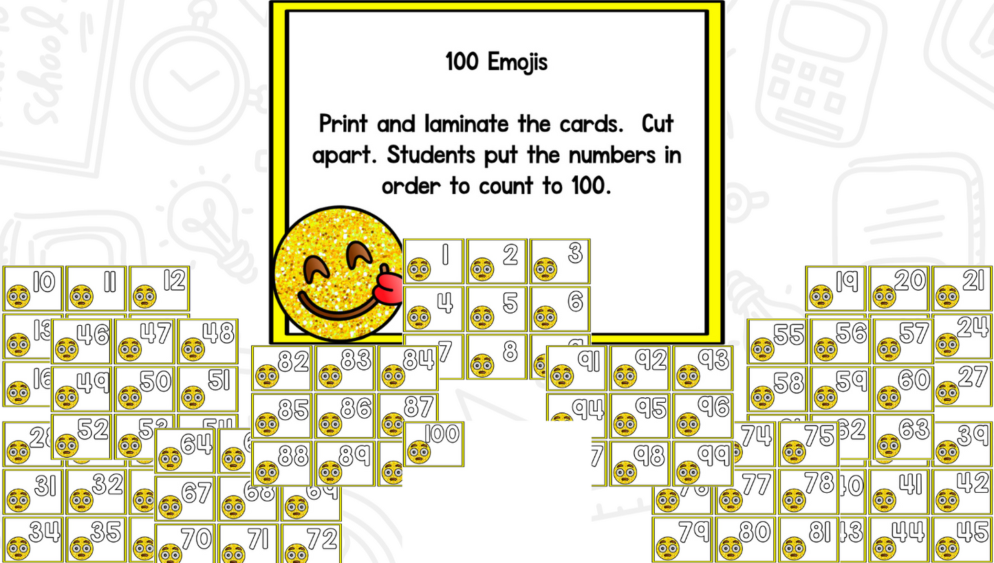 Emojis Math and Literacy Centers