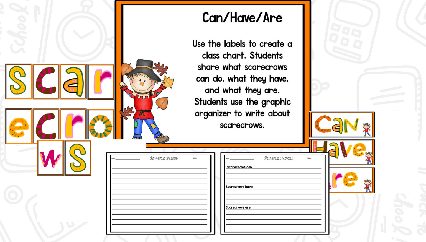 Scarecrow Math, Literacy and Writing Pack