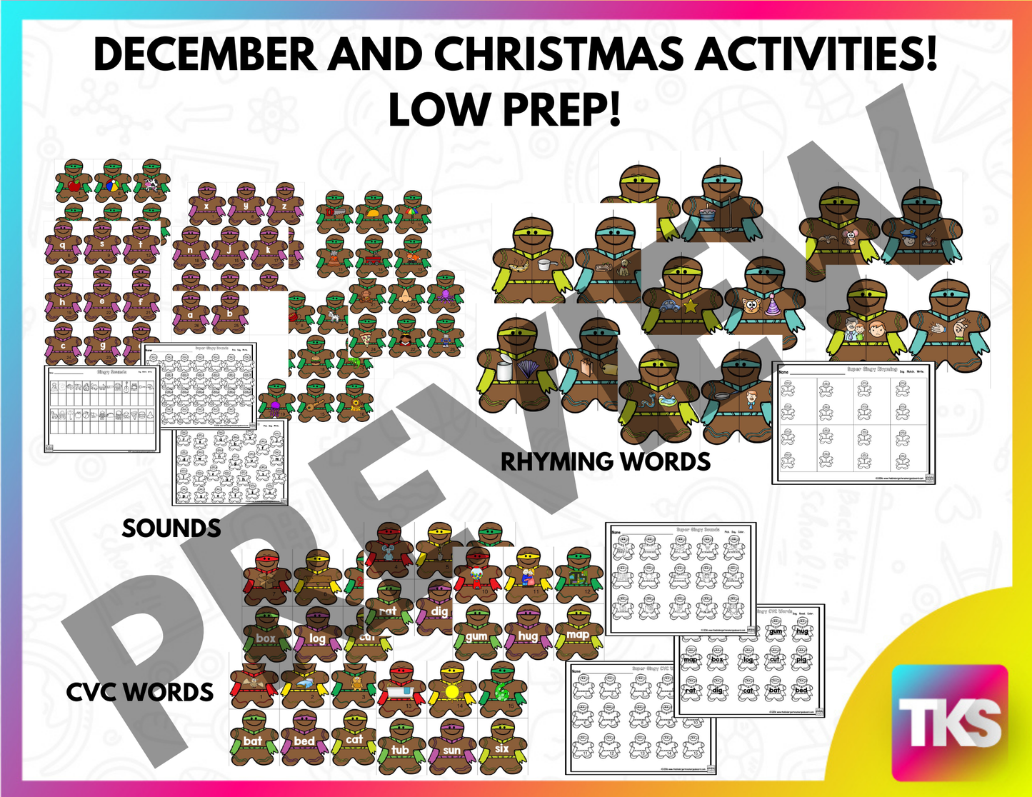 Gingerbread Activities: Gingerbread Superhero Centers