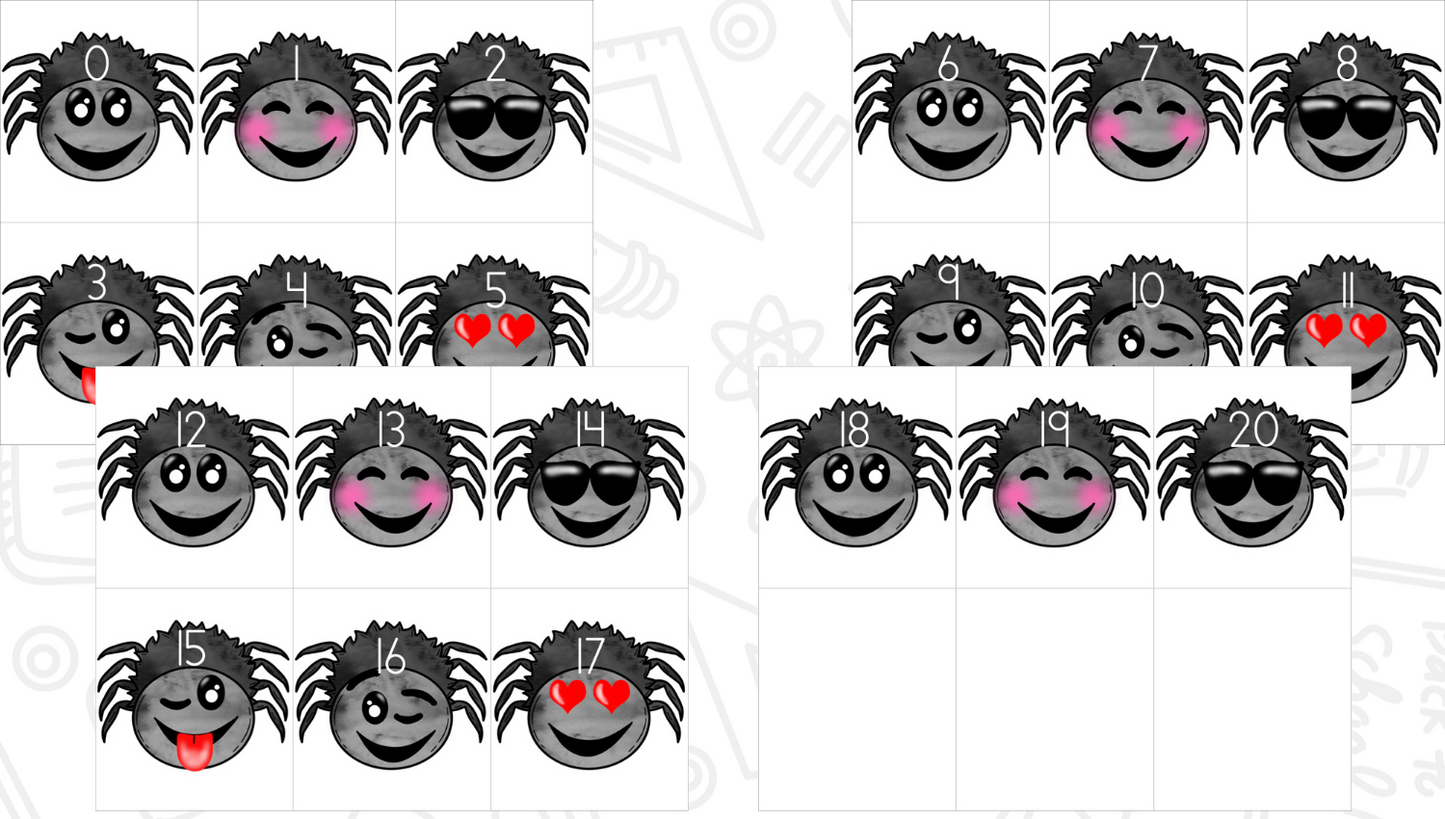 Spider Emoji Numbers & Counting