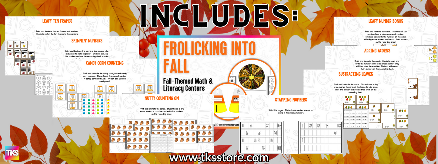 Fall Math and Literacy BUNDLE!