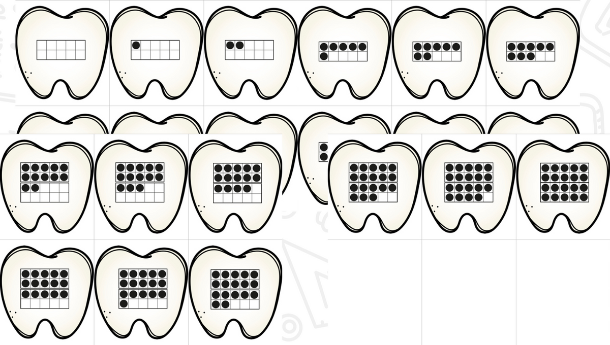 Teeth Counting Map Brushing Teeth Numbers and Counting – The Kindergarten Smorgasboard ...