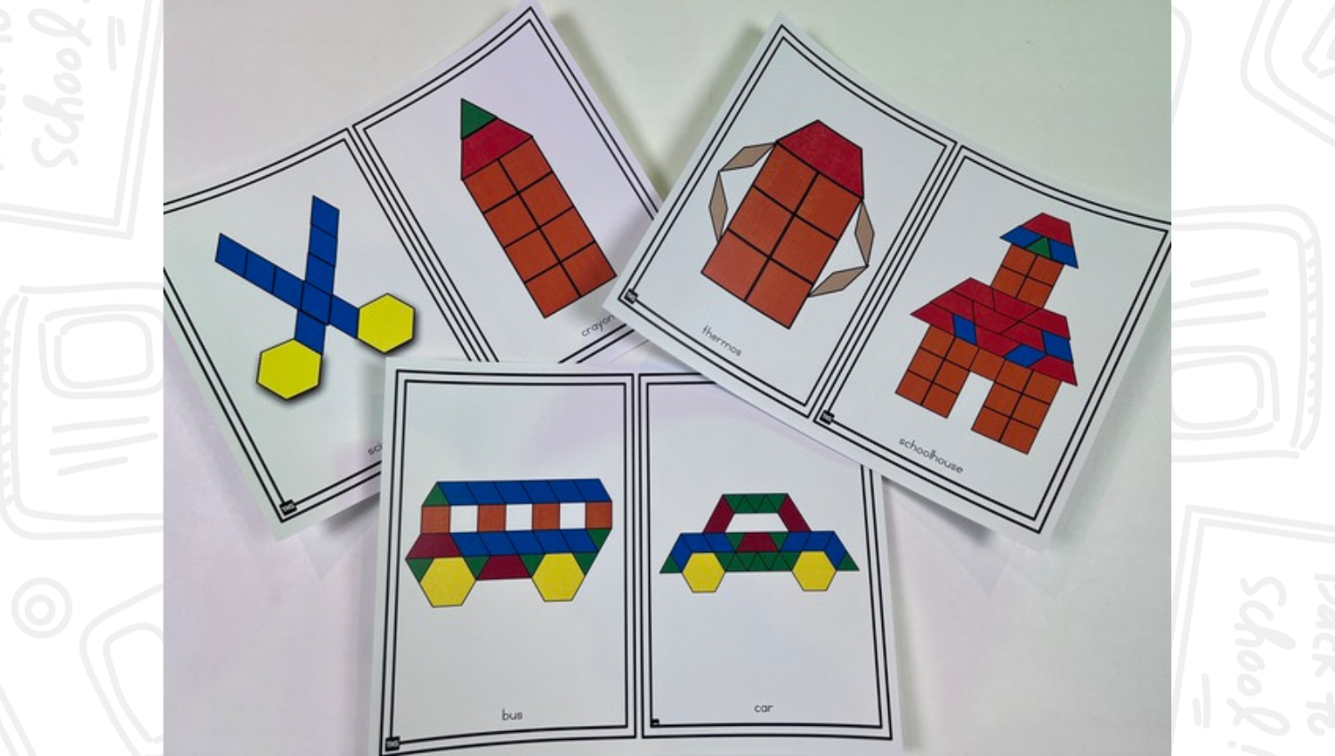 Build It Up! August/Back To School Pattern Block and Counting Cube Mat – The Kindergarten Smorgasboard Online Store build-it-up-august-back-to-school-pattern-block-and-counting-cube-mat-the-kindergarten-smorgasboard-online-store