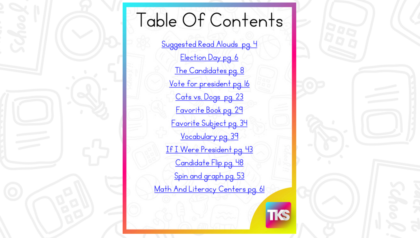 Election 2024 Kindergarten Social Studies