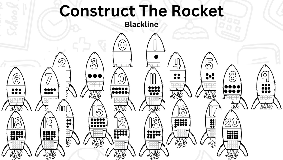 Number Rockets Using Shapes Rocket Numbers and Counting – The Kindergarten Smorgasboard Online Store