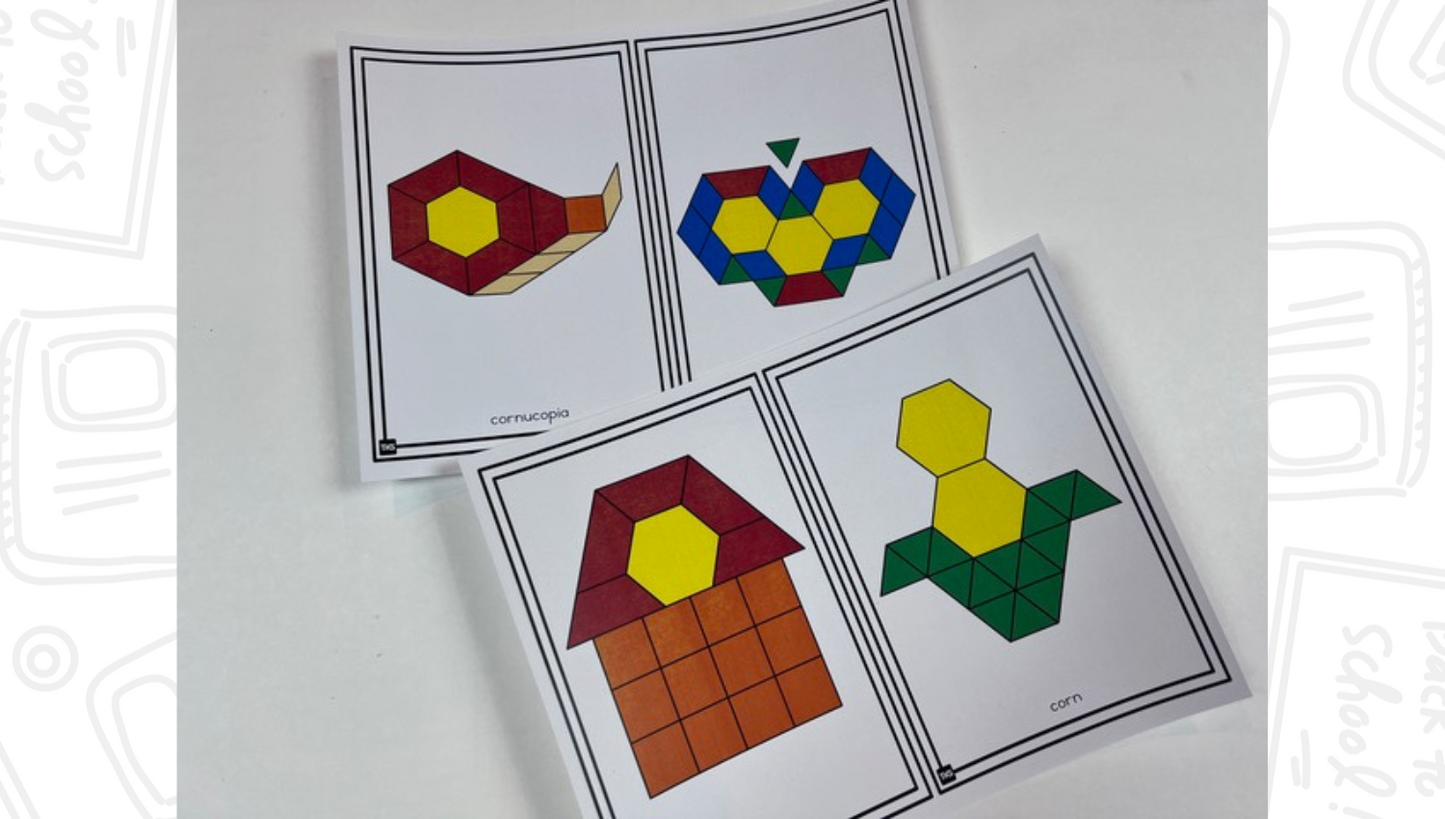 Build It Up! November Pattern Block and Counting Cube Mats