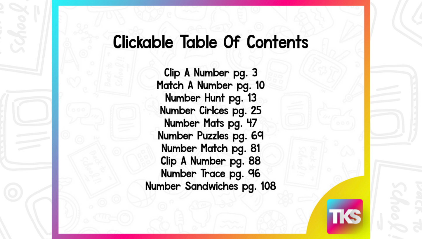 Number Recognition Centers