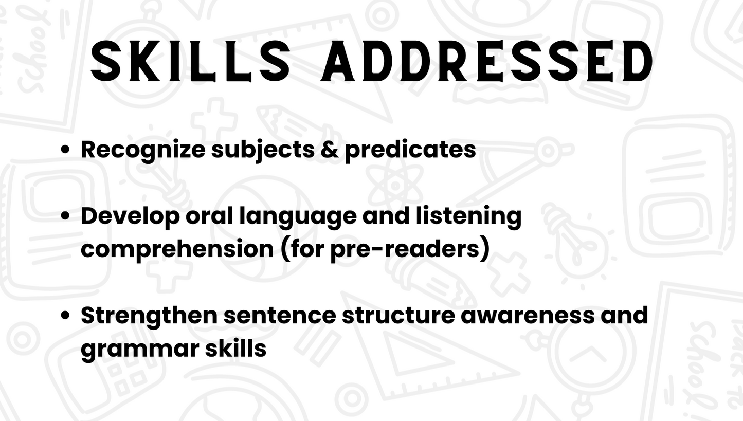 Fix It Up! Penguin Sentence Building Subject & Predicate