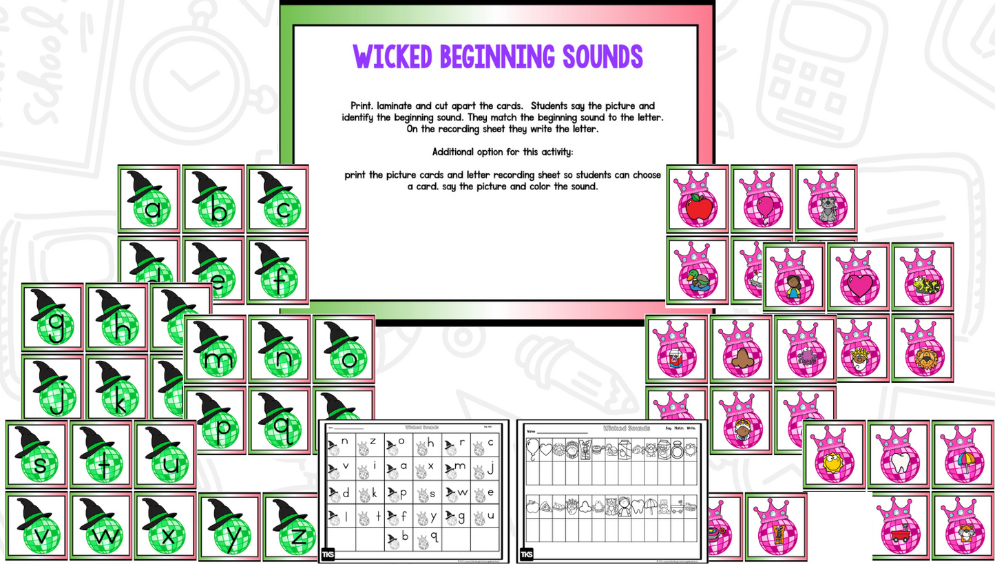 Wicked Witch & Princess Math & Phonics Activities