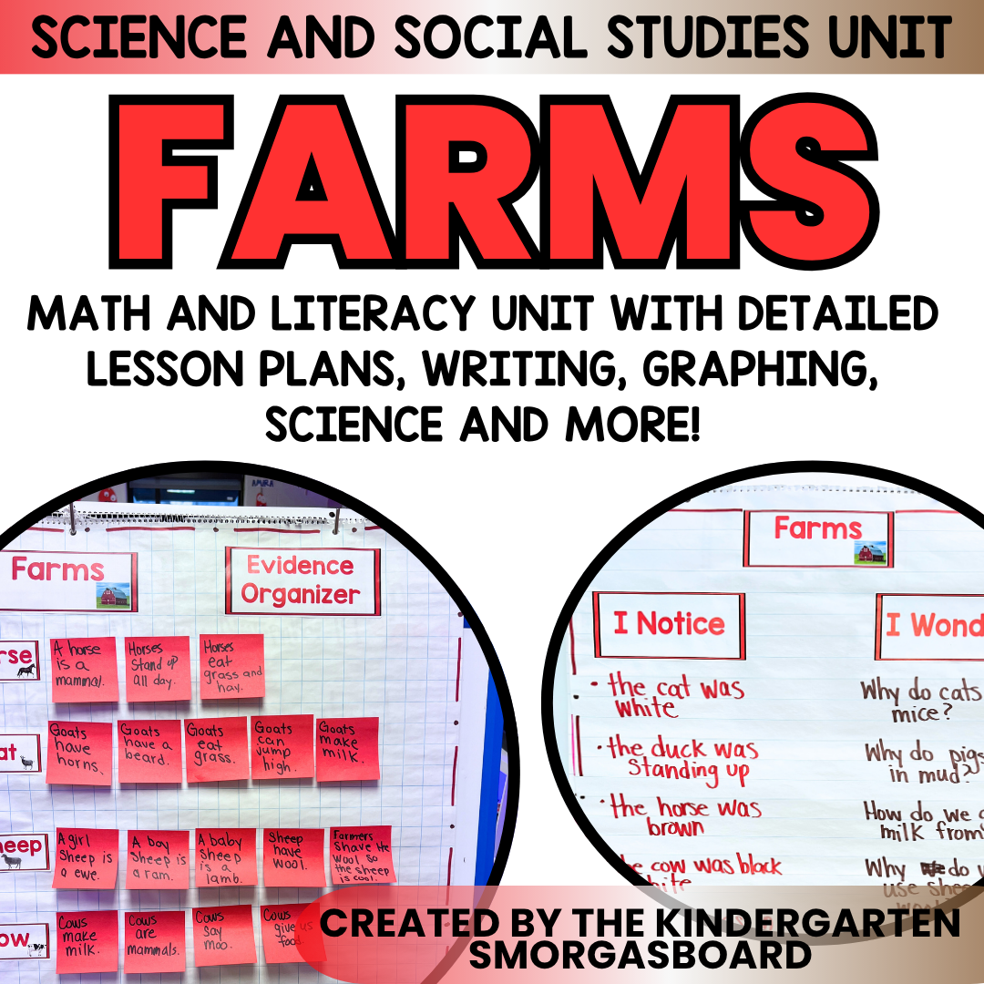 Farm Animals Unit Kindergarten-Farm Activities, Research, Writing & Centers
