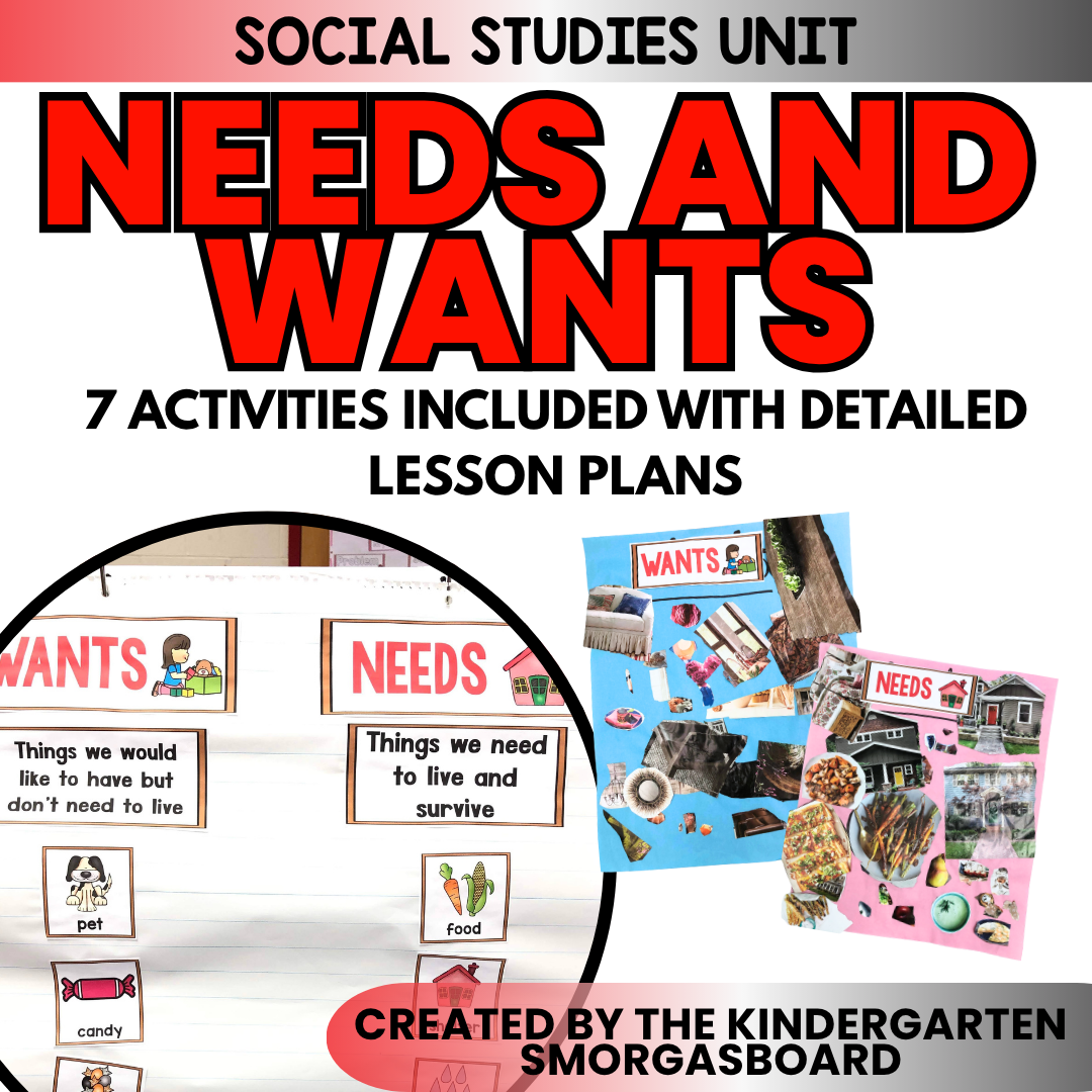 Needs And Wants: Kindergarten And 1st Grade Social Studies Activities