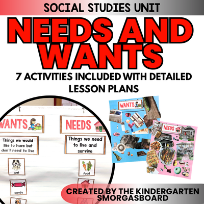 Needs And Wants: Kindergarten And 1st Grade Social Studies Activities