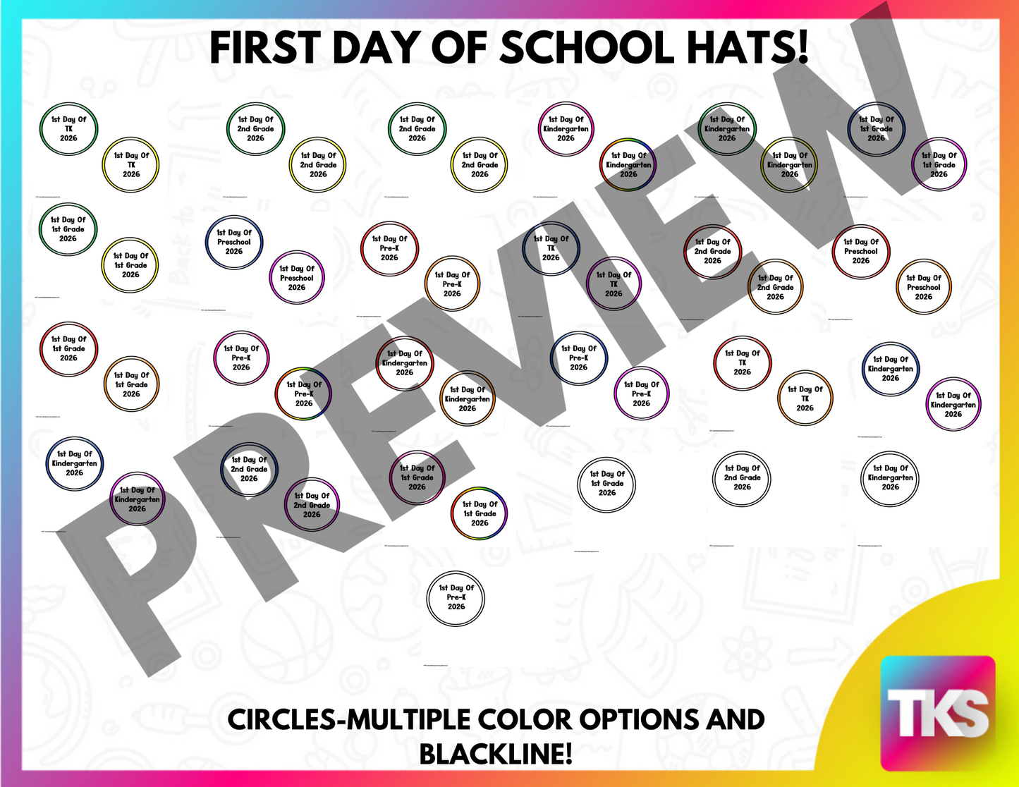 First Day of School Hats And First Day Crowns