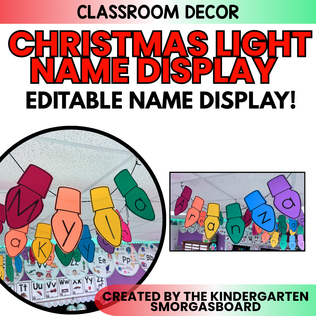 EDITABLE Christmas Light Names Display