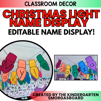 EDITABLE Christmas Light Names Display