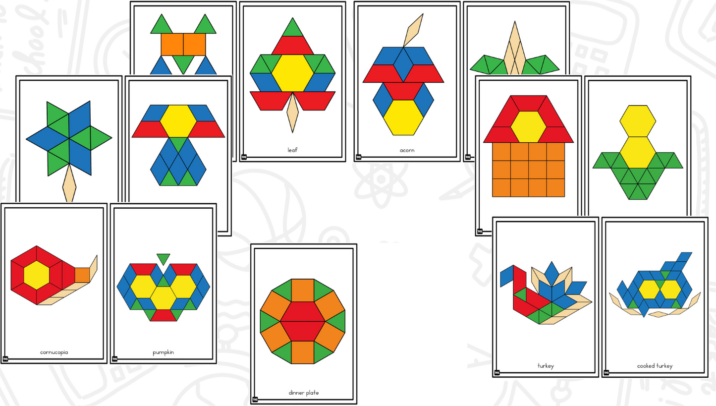 Build It Up! November Pattern Block and Counting Cube Mats