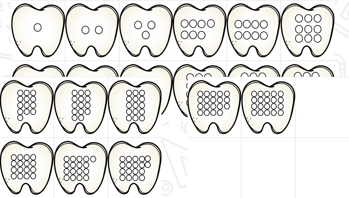 Teeth Counting Map Brushing Teeth Numbers and Counting – The Kindergarten Smorgasboard ...