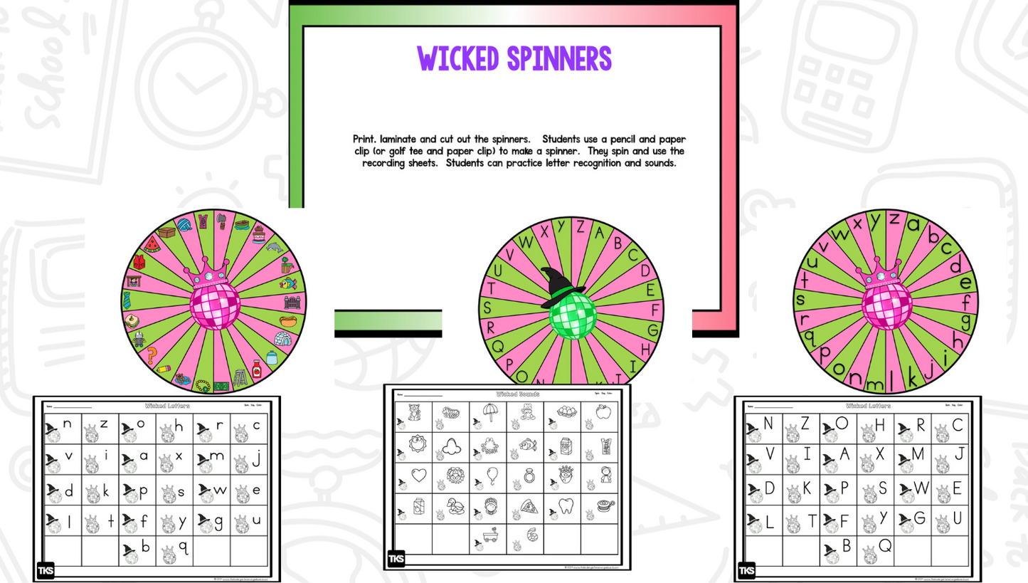 Wicked Witch & Princess Math & Phonics Activities