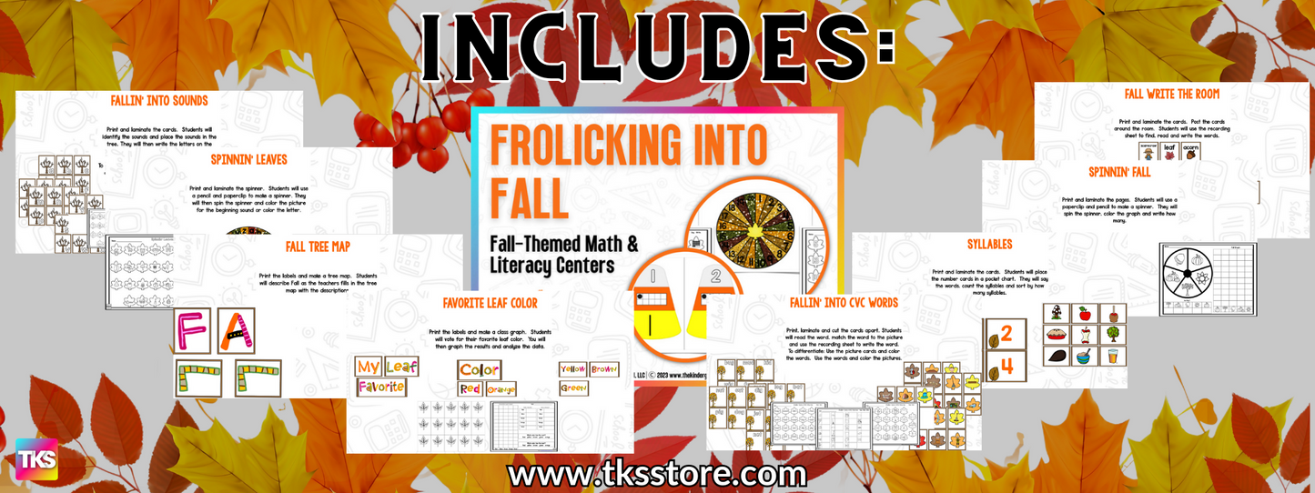 Fall Math and Literacy BUNDLE!