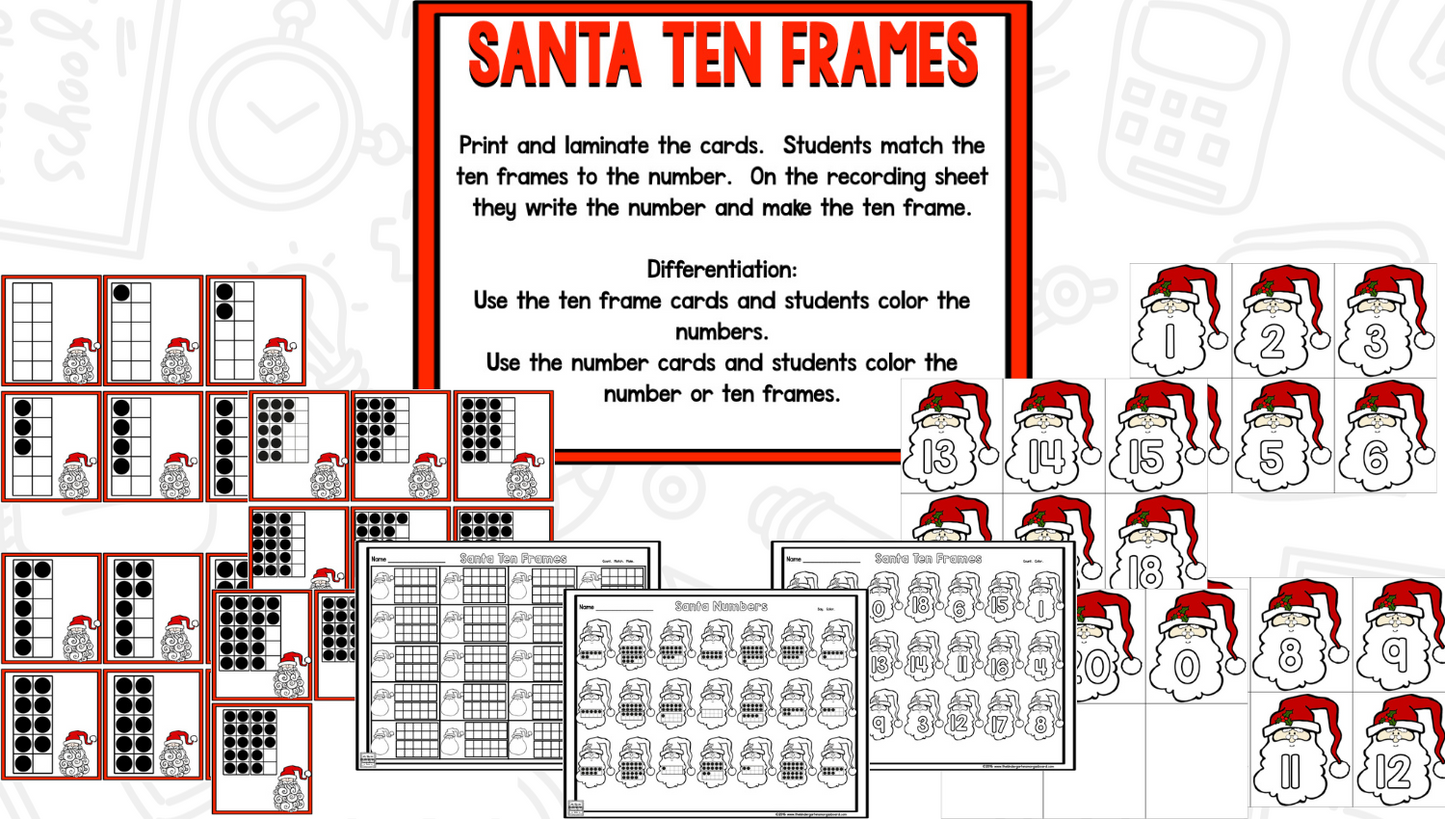 Santa Math and Literacy Centers