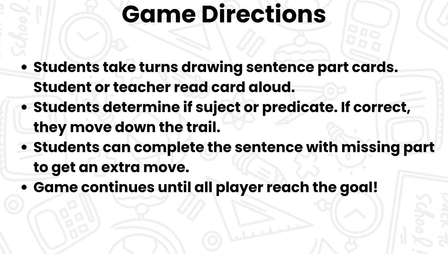 Fix It Up! Bunny Trail Subject & Predicates