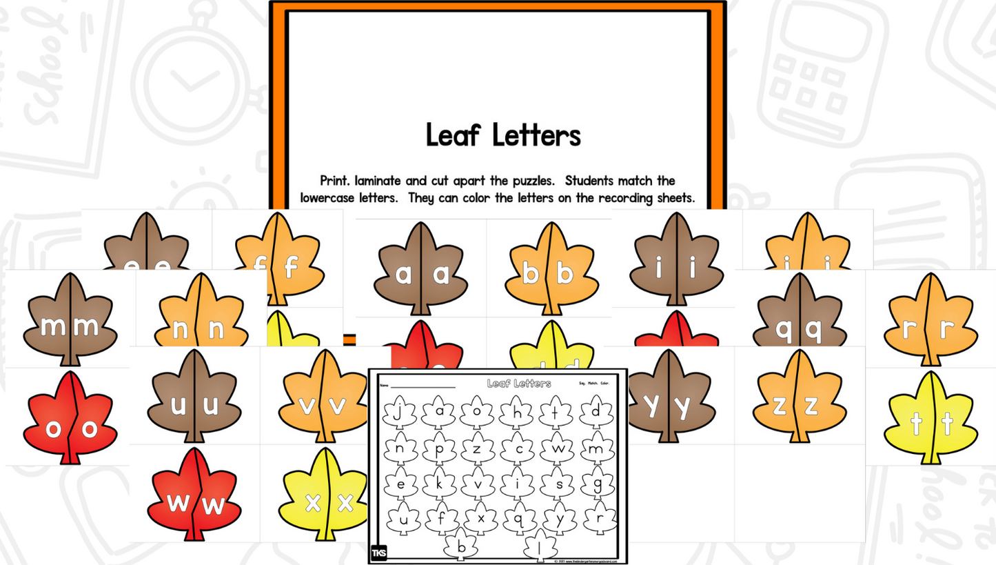 Leaf Puzzles: Letters, Sounds, Numbers, and Counting