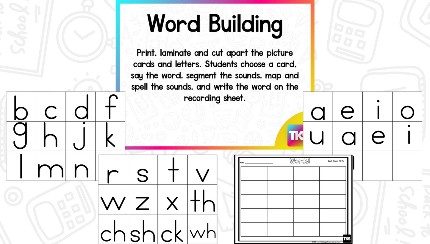 Blends and Digraphs Word Work Centers