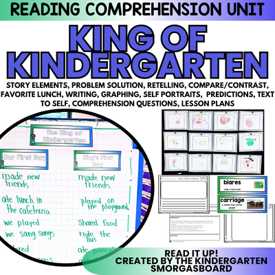King of Kindergarten Activities l Reading Comprehension l First Week Activities