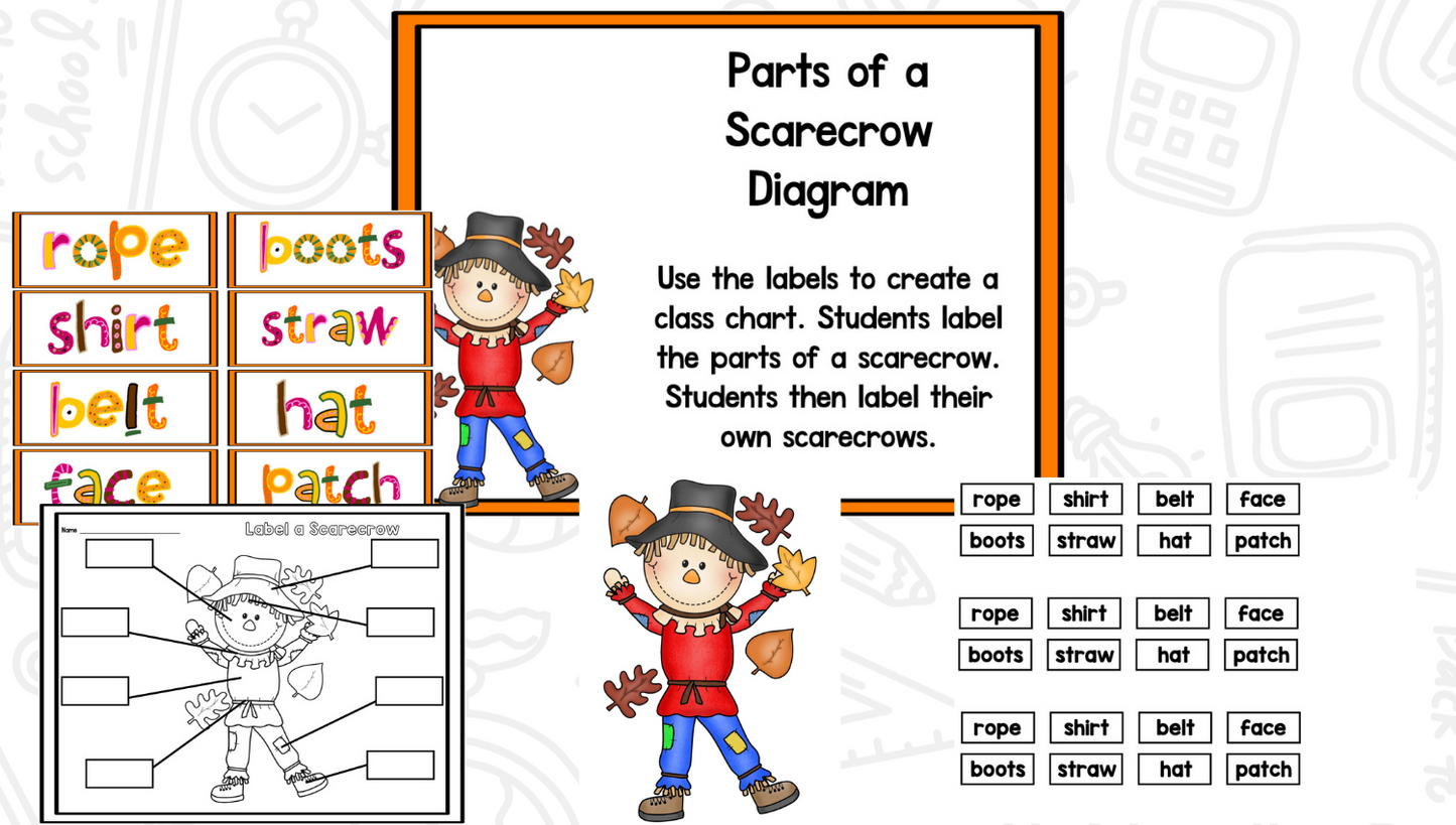 Scarecrow Math, Literacy and Writing Pack