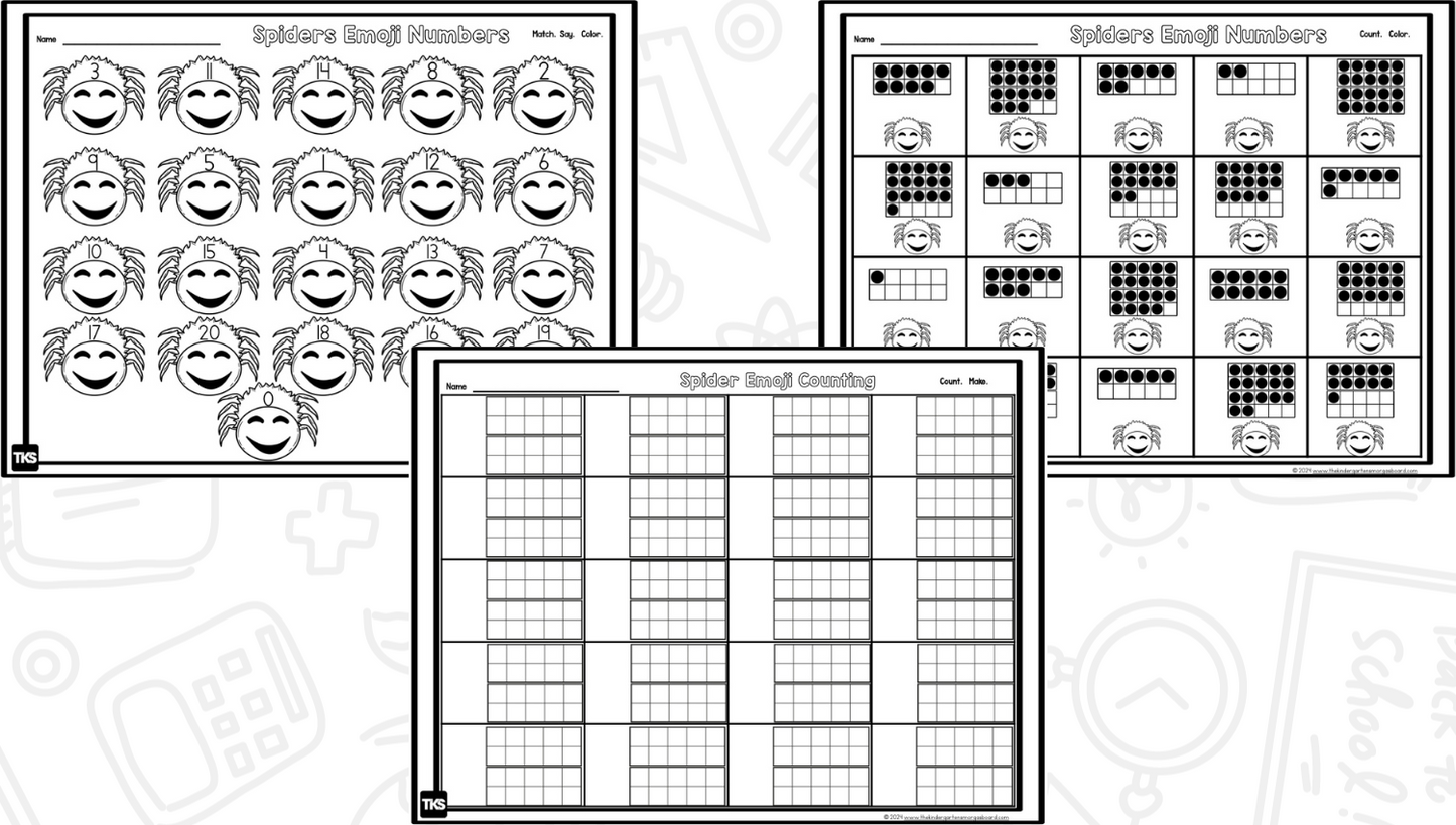 Spider Emoji Numbers & Counting