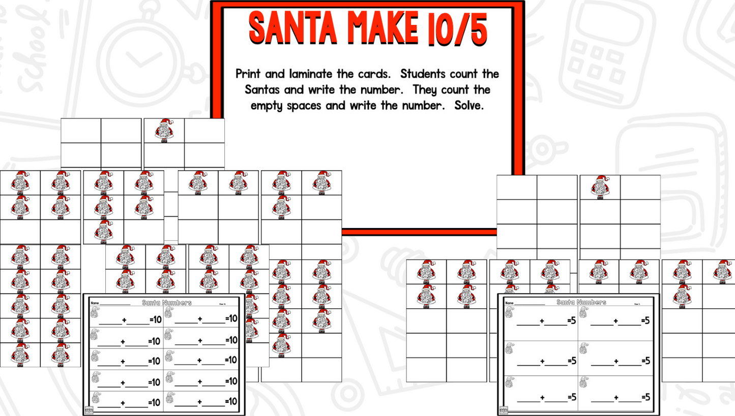 Santa Math and Literacy Centers