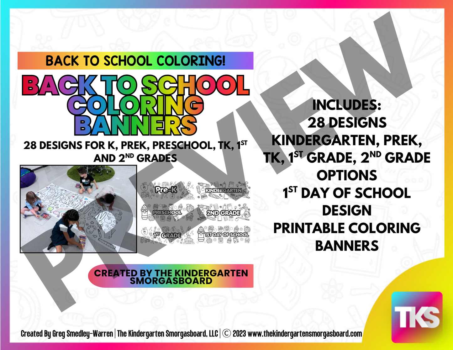 Back to School Coloring Banners | First Day of School Activity |