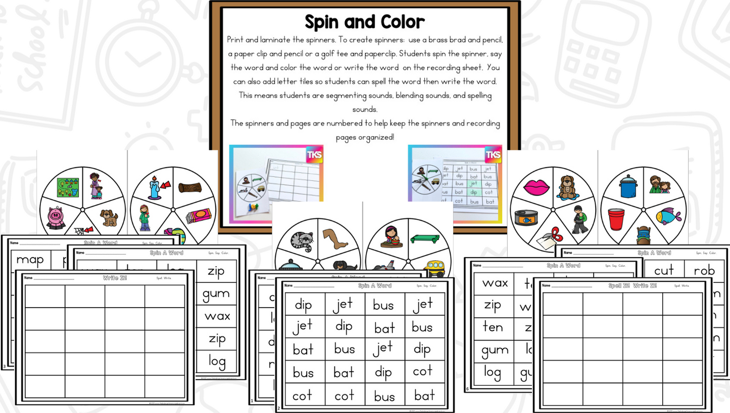 See It Say It Spell It! CVC Words - Phonics & Phonemic Awareness Activities