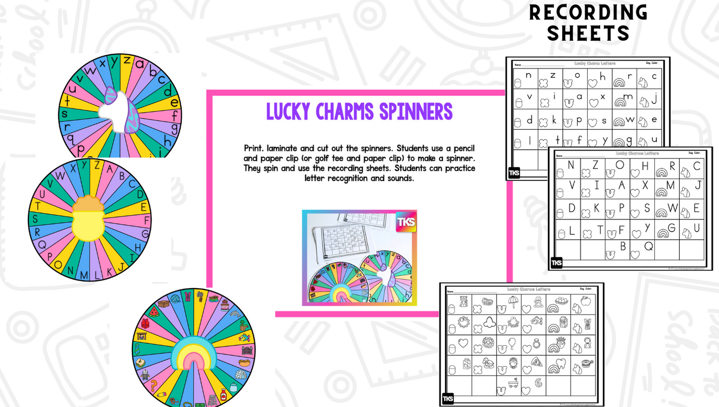 Math & Phonics -Lucky Charms Themed Hands-On Small Group & Centers Activities