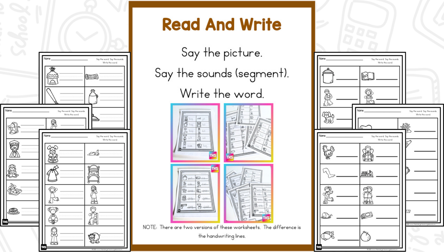 See It! Say It! Spell It! CVC Words Worksheets