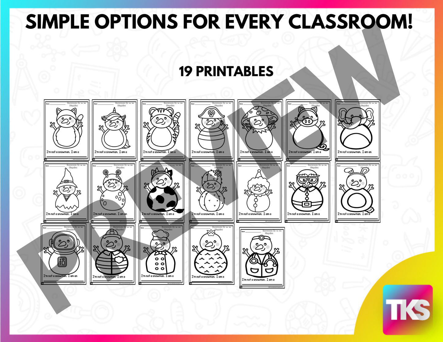 Snowman In Disguise Project With Story Book! Disguise A Snowman Activity!