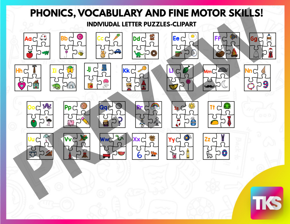 GIANT Letters, Beginning Sounds Floor Puzzles Kindergarten (4 Puzzles)