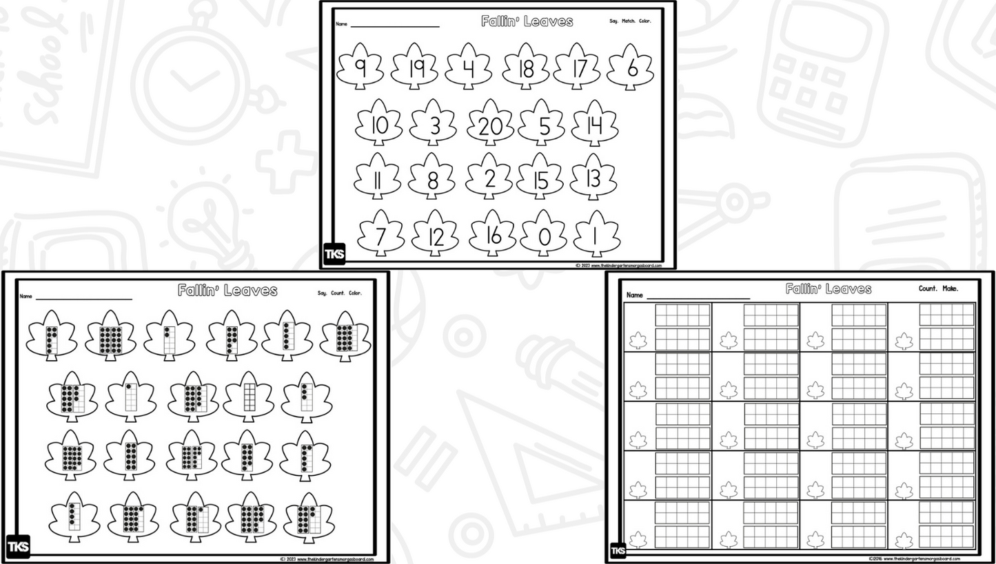 Falling Leaves Numbers & Counting