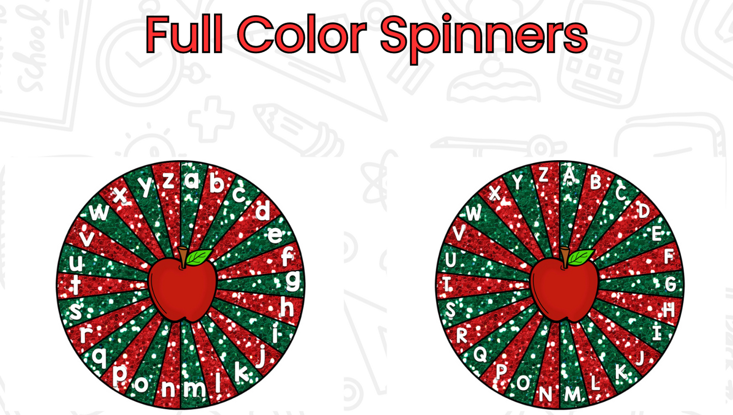 Apple Letters & Sounds Puzzles & Spinners