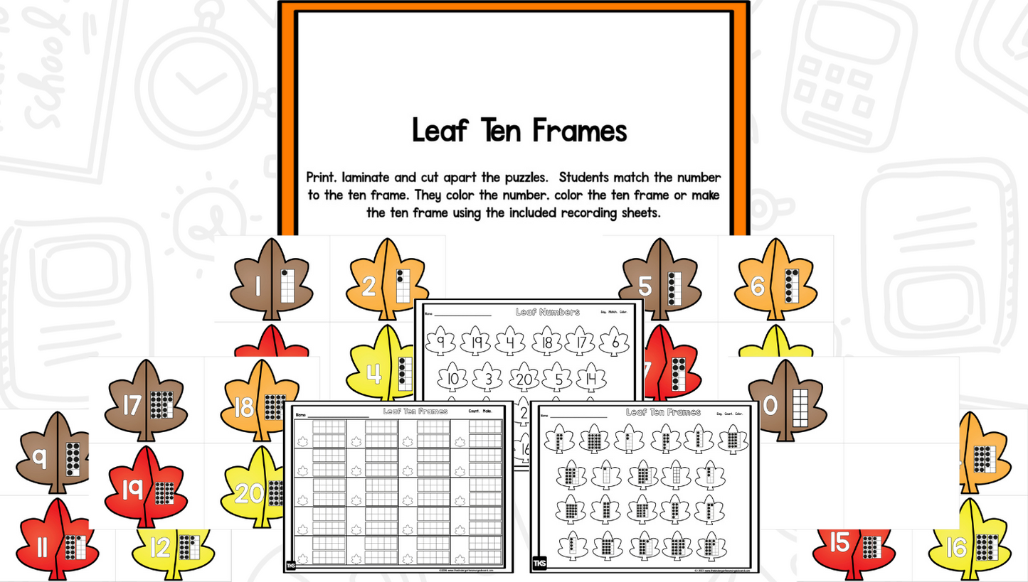 Leaf Puzzles: Letters, Sounds, Numbers, and Counting