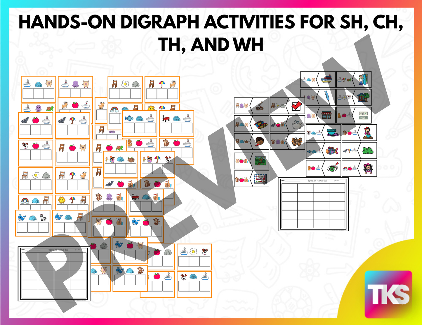 Digraphs: See It! Say It! Spell It! Mystery Words Digraph Game!
