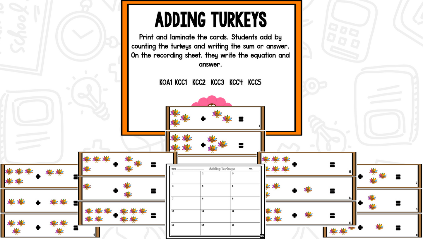 Thanksgiving  Math and Literacy Centers