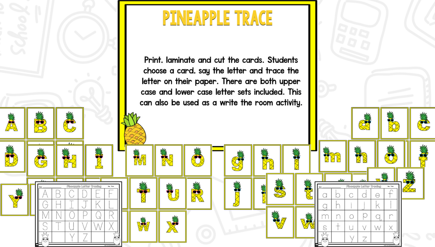 Pineapple Math and Literacy Centers