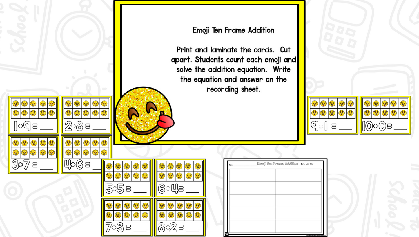 Emojis Math and Literacy Centers