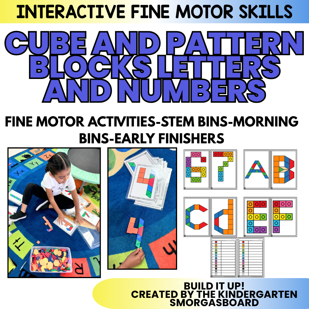 Build It Up! Letters & Numbers Pattern Block & Counting Cube Mats