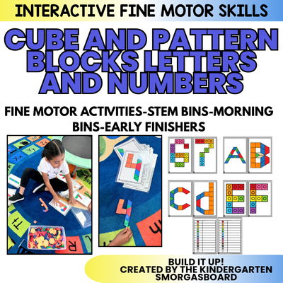 Build It Up! Letters & Numbers Pattern Block & Counting Cube Mats