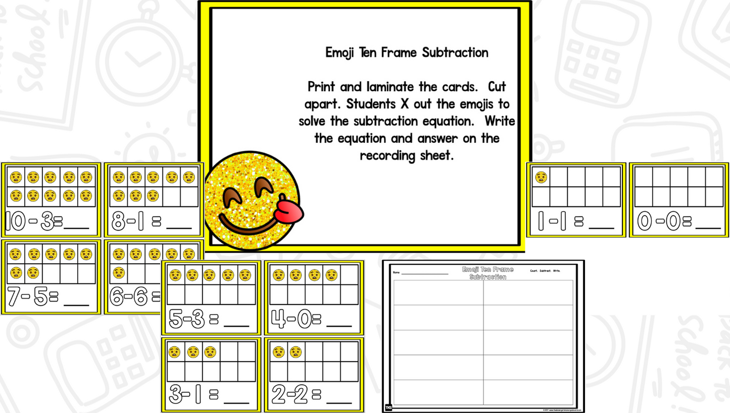 Emojis Math and Literacy Centers